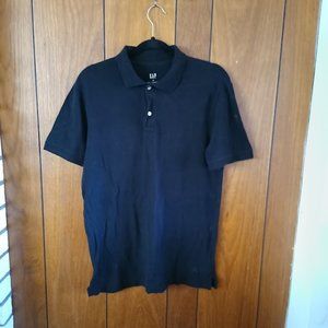 Gap Size S Black Pique Polo Shirt - Soft, Stretch, and Moisture-Wicking!